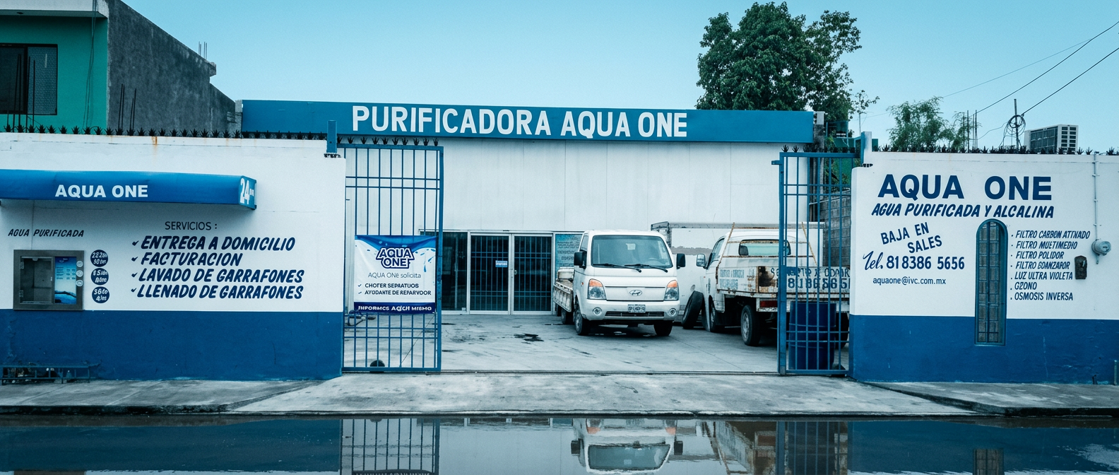 Fachada de Aqua One Purificadora